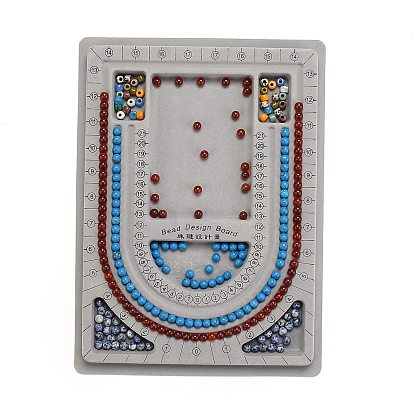 Plastic Flocked Bead Design Boards, for Necklace Design, Rectangle 9.33x12.99x5.12 inch