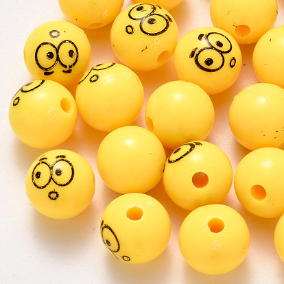 Des perles en plastique, visage d'expression perles