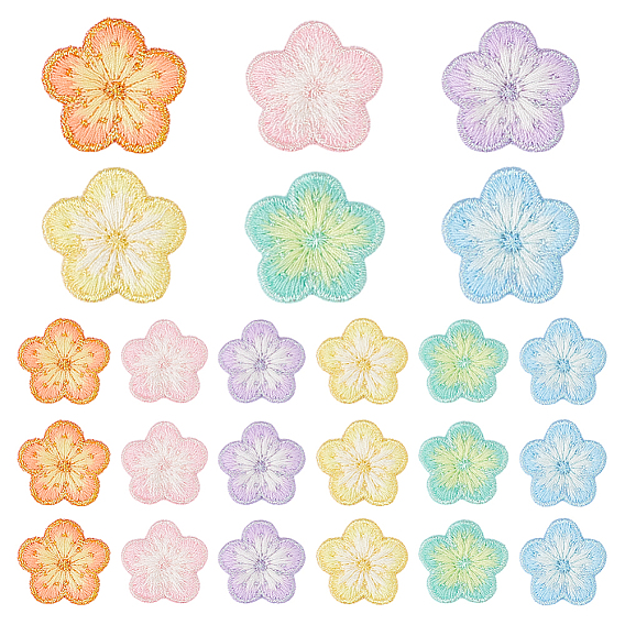 24 шт. 6 цвета тканевые украшения в виде цветков сливы