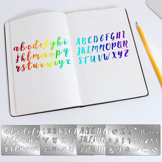 4шт 4 трафареты для резки нержавеющей стали, для diy scrapbooking / фотоальбом, декоративная тисняющая бумажная карточка, цвет нержавеющей стали