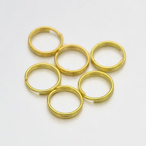 Brass Split Rings, Double Loops Jump Rings, 7x0.6mm, about 6.4mm inner diameter, about 4760pcs/500g