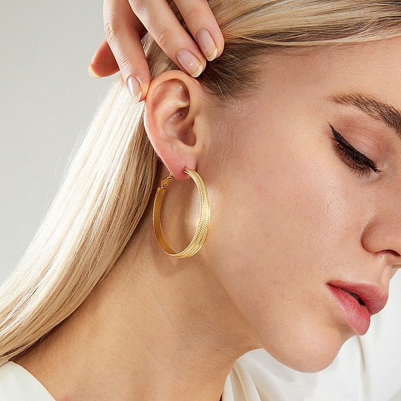 Винтажные французские латунные двухслойные круглые серьги-кольца