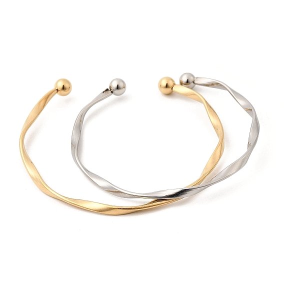 304 женские браслеты-манжеты из нержавеющей стали, твист