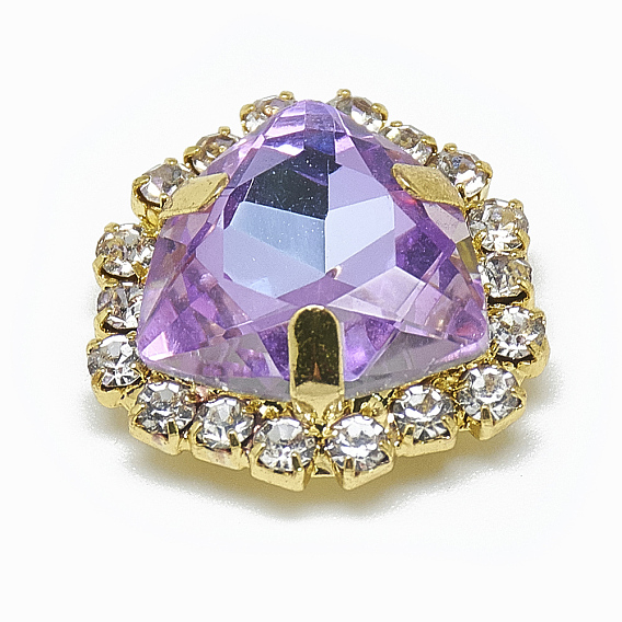 Шить на горный хрусталь, многожильных ссылки, k 9 стеклянный страз, со светлыми золотистыми тонами, аксессуары для одежды, треугольные