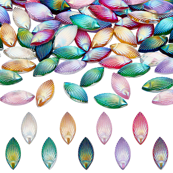 90шт 9 цветные кабошоны из непрозрачной смолы, имитация оболочки, AB цвет, лошадиный глаз 