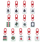 13Pcs Mahjong Resin Pendant Decorations, with Alloy Swivel Clasps