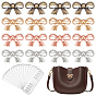 16 Sets 4 Colors Alloy Bowknot Bag Decorative Buckles, with Shims