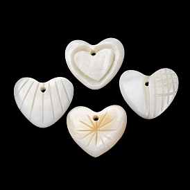 Резные подвески из натуральных пресноводных ракушек, сердце прелести