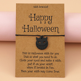 Spooky Halloween Accessories Set: Creepy Pendant, Earrings, Bracelet & Card!