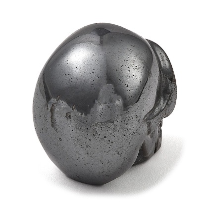 Synthetic Non-Magnetic Hematite Skull Display Decorations, for Home Desktop Decoration