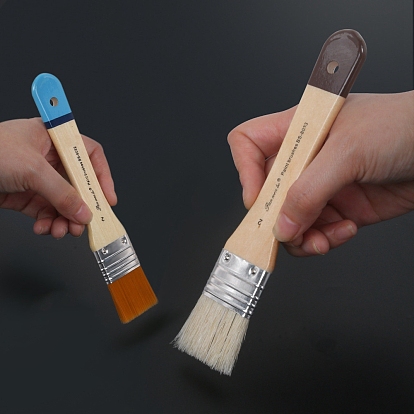 Gesso Oil Paint Wood Brushes, Nylon Hair Brushes with Wooden Handle, for Paint the Walls