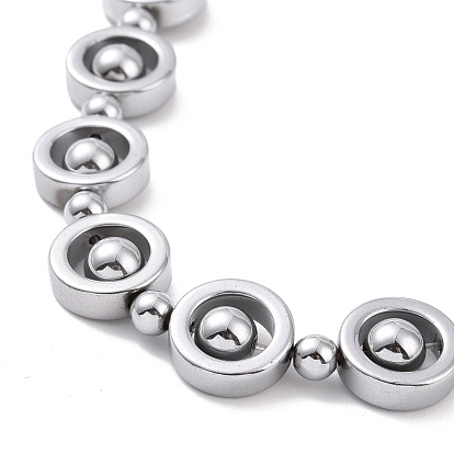 Collier de perles de colonne en hématite synthétique et laiton avec fermoirs magnétiques, bijoux en pierres précieuses pour hommes femmes