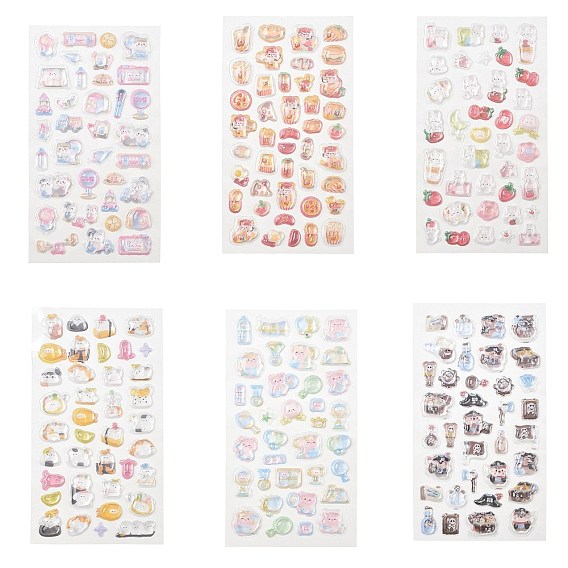 Пластиковые 3 и объемные наклейки, мультфильм наклейки, внутри — изображение, нанесенное эпоксидной смолой.