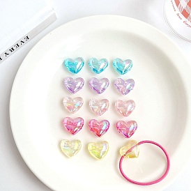 Transparent Acrylic Beads, AB Color, Heart