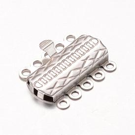Rectangle 304 Stainless Steel Box Clasps, 19.5x14.5x2.8mm, Hole: 1.5mm