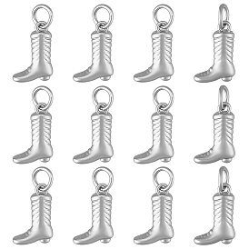 12 шт. Латунные подвески, с целью перехода в кольце, ботинок