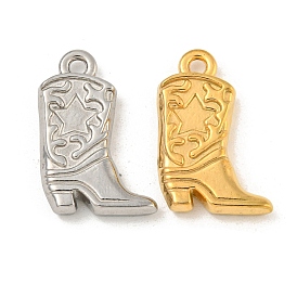 Ion Plating(IP) 304 Stainless Steel Pendants, Boots with Star Charm