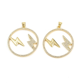 Латунные микро проложить кубического циркония подвески, круглое кольцо с подвесками в виде молний, без кадмия и без свинца, стойки покрытие, долговечный