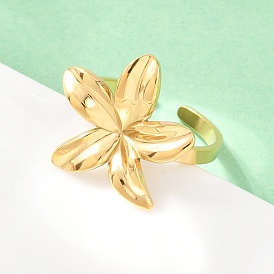 304 открытые кольца-манжеты из нержавеющей стали для женщин, цветок