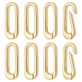 8Pcs Brass Spring Gate Rings, Cadmium Free & Lead Free, Long-Lasting Plated