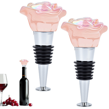 2шт. пробки для винных бутылок из нержавеющей стали, с держателями основания