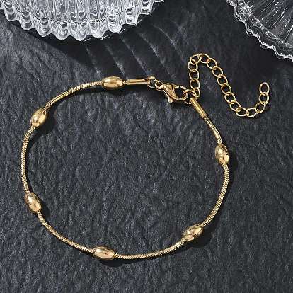 304 Ovale und runde Schlangenkettenarmbänder aus Edelstahl, Ionenbeschichtung (ip)