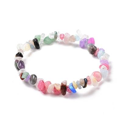 Gemischtes Edelstein-Splitter-Stretch-Armband für Frauen