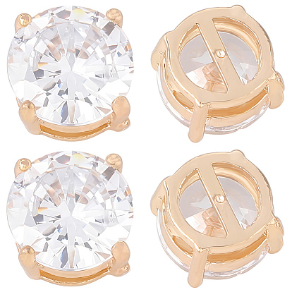 15 многожильные звенья из латуни, прозрачного кубического циркония, плоско-круглые