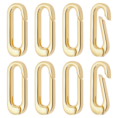 8Pcs Brass Spring Gate Rings, Cadmium Free & Lead Free, Long-Lasting Plated