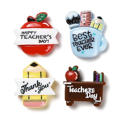 Teacher's Day Theme Opaque Resin Cabochons