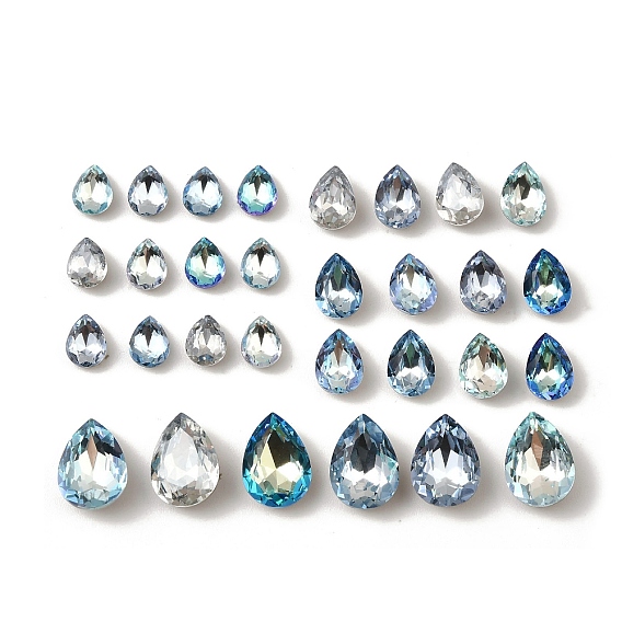 K 5 кабошоны из стеклянного страза, задние и задние, граненые, слеза