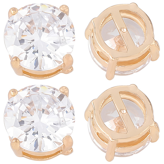 15 многожильные звенья из латуни, прозрачного кубического циркония, плоско-круглые