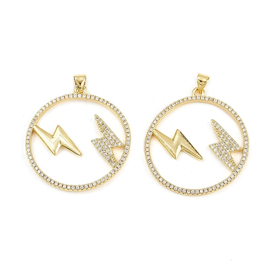 Латунные микро проложить кубического циркония подвески, круглое кольцо с подвесками в виде молний, без кадмия и без свинца, стойки покрытие, долговечный