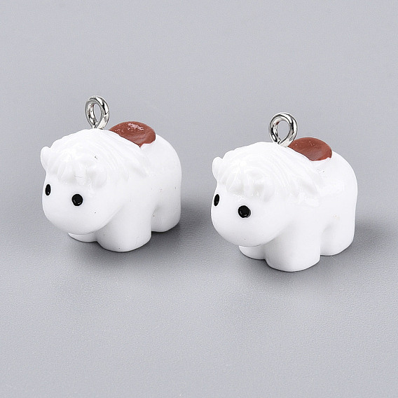 Непрозрачные подвески смолы, с платиновыми железными петлями, миниатюрные 3d талисманы в виде лошадей
