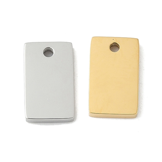 304 подвески-заготовки из нержавеющей стали с зеркальной полировкой, прямоугольный шарм, ионное покрытие (ip), лазерная резка