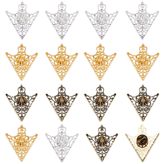 6пары 3цветные треугольные значки из сплава, булавка для воротника рюкзака