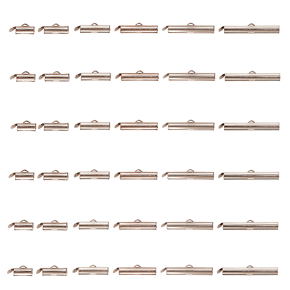 120 шт 6 стили железные скользящие на конце застежка трубы, без кадмия и без свинца, торцевые крышки слайдера