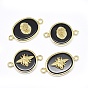 Natural Black Agate Pendants, with Brass Findings, Mixed Shapes, Golden