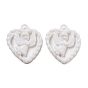 Непрозрачные акриловые подвески, сердце с ангельскими подвесками