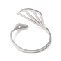 304 Stainless Steel Cuff Rings, Hollow Open Finger Ring for Women, Swan