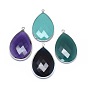 Glass Pendants, with Brass Findings, Drop