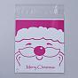 Rectangle OPP Cellophane Bags for Christmas, with Santa Claus Pattern, 14x9.9cm, Bilateral Thickness: 0.07mm, about 95~100pcs/bag