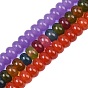 Natural Deyd White Jade Beads Strands, Smooth Rondelle
