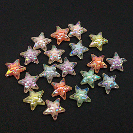Acrylic Symphony Star Beads Medium Beads Pentagram Straight Hole Electroplating AB Color Loose Beads DIY Necklace Bracelet Beaded Jewelry
