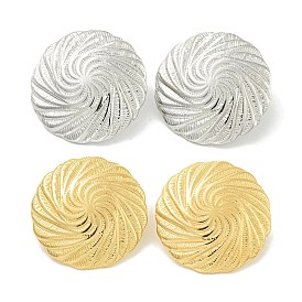 Плоские круглые 304 серьги-гвоздики из нержавеющей стали с ионным покрытием (IP) для женщин