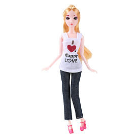Halter Top & Jeans Cloth Doll Outfits, Casual Wear Clothes Set, for 11 inch Girl Doll Party Dressing Accessories