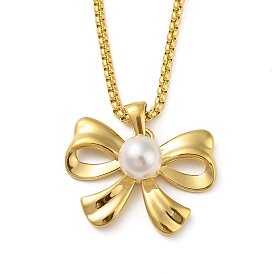 18K Stainless Steel Necklaces, Bowknot Pendant Necklaces