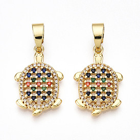 Латунные микро проложить кубического циркония подвески, без кадмия и без свинца, прелести черепахи