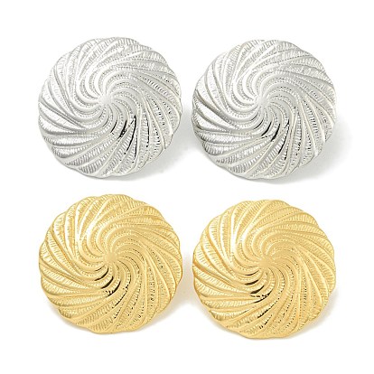 Плоские круглые 304 серьги-гвоздики из нержавеющей стали с ионным покрытием (IP) для женщин