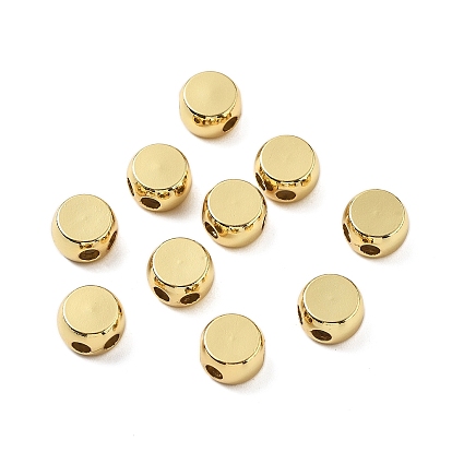 Плоские круглые латунные бусины, с силиконовым, стойки покрытие, долговечный, без свинца и без кадмия